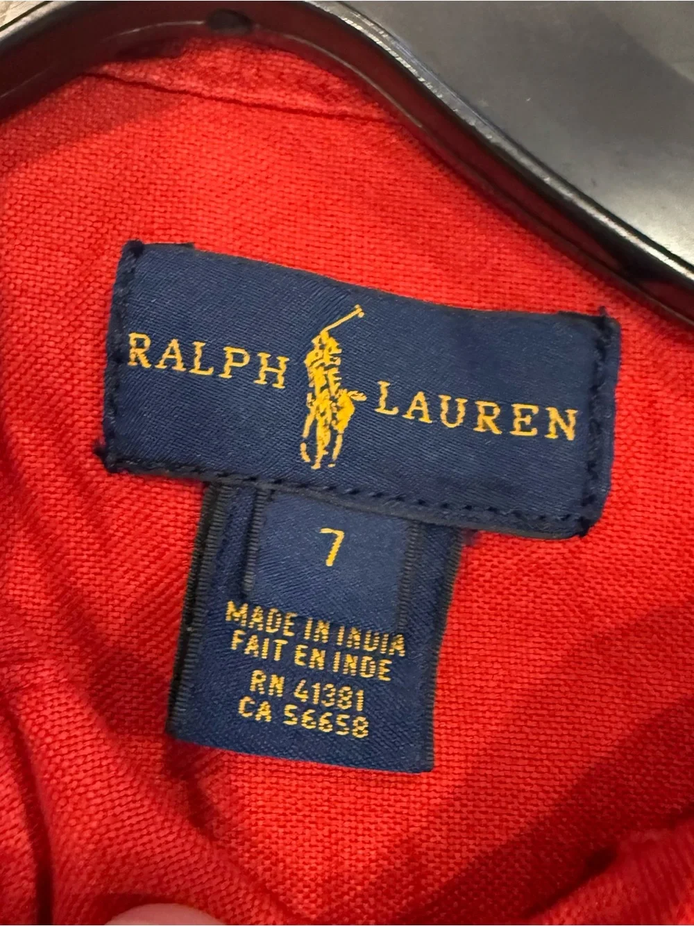 Ralph Lauren Boys Big Pony Button Down Oxford Shirt Red Sz 7 NWT